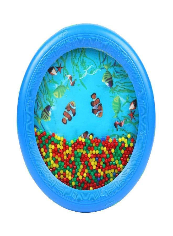 Musfunny Ocean Drum Wave Bead Drums Gentle Sea Sound Music Gift Musical Educational Sea Sound Drum Tool for Kid Child Baby (Blue) - Image 2